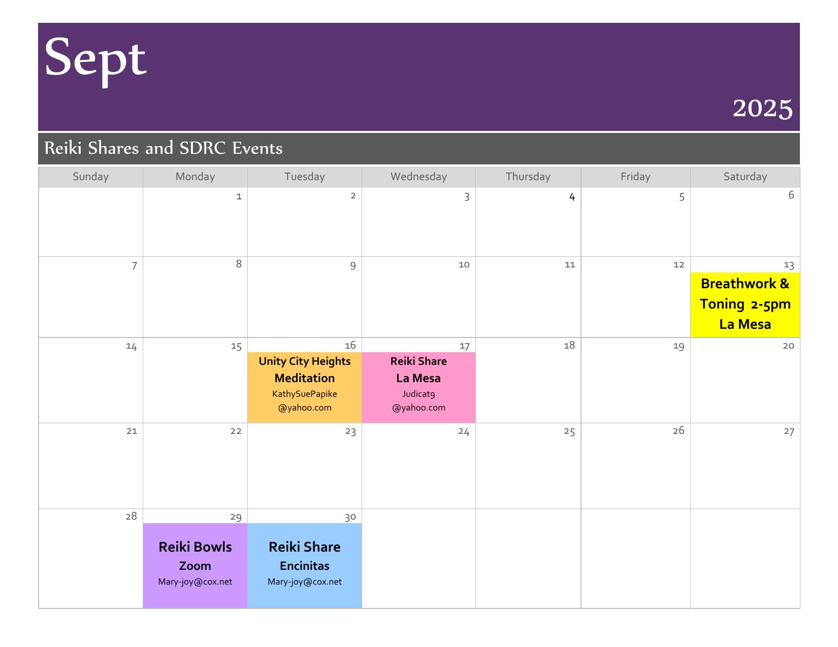 September 2025 calendar