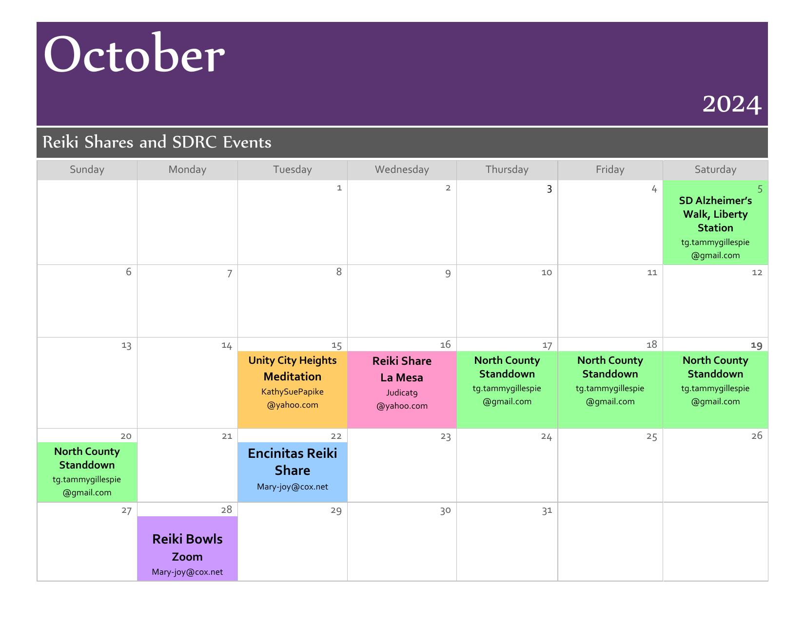 October 2024 calendar