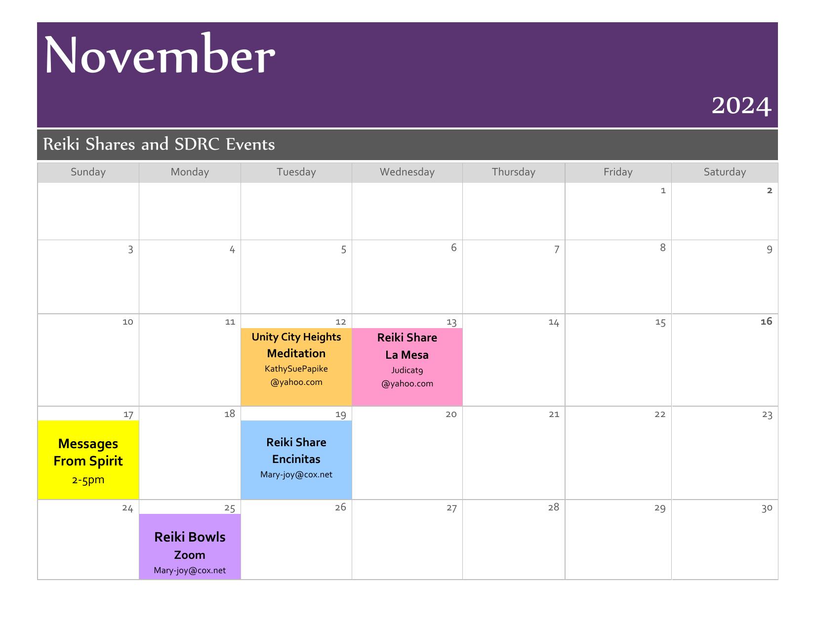 November 2024 calendar